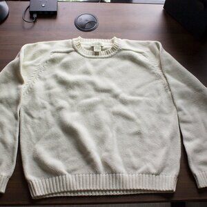 St. Johns Bay cotton knit sweater cream womans retro